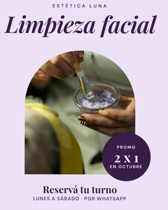 Flyer de una estética: limpieza facial