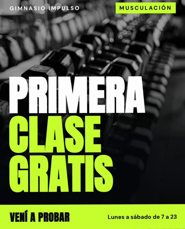 Flyer de un gimnasio: primera clase gratis